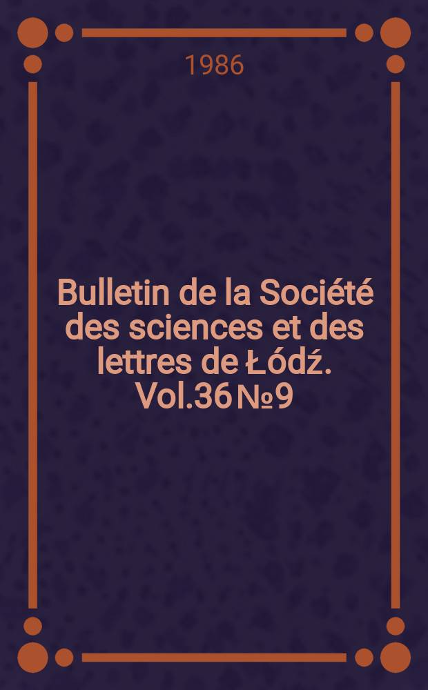 Bulletin de la Soci&eacute;t&eacute; des sciences et des lettres de Ł&oacute;dź. Vol.36 №9 : Parametric representation of Charzyński ...