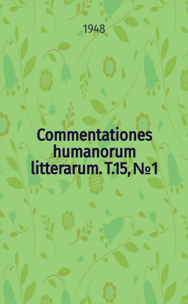 Commentationes humanorum litterarum. T.15, №1 : Das Thron- und Szepterzeichen in den knossischen und pylischen T&auml;felchen