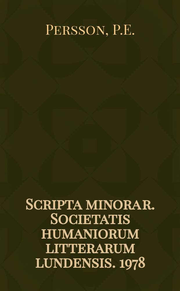 Scripta minora r. Societatis humaniorum litterarum lundensis. 1978/1979, №3 : The unique character of Christian faith