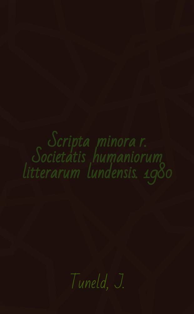 Scripta minora r. Societatis humaniorum litterarum lundensis. 1980/1981, №3 : Skånska prästerskapets insatser ...