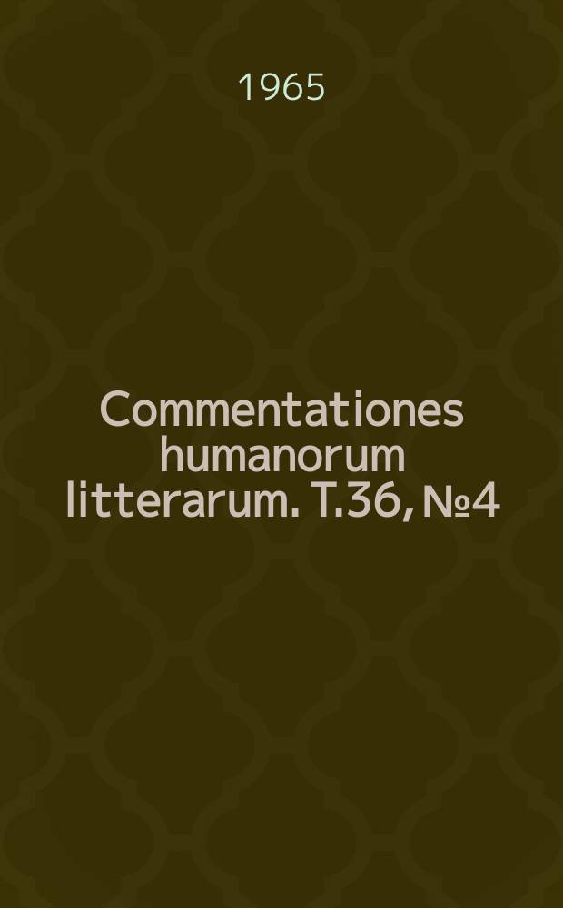 Commentationes humanorum litterarum. T.36, №4 : Die Missetat im altschwedischen Recht