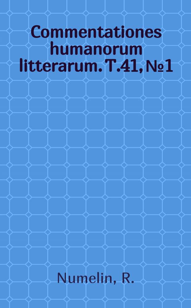 Commentationes humanorum litterarum. T.41, №1 : Native contacts and diplomacy