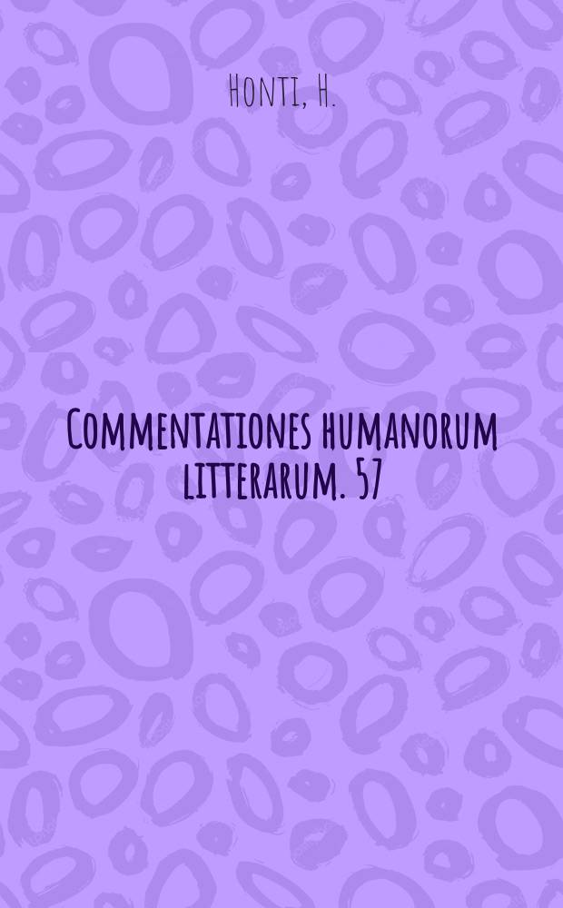 Commentationes humanorum litterarum. 57 : The interralation of speech