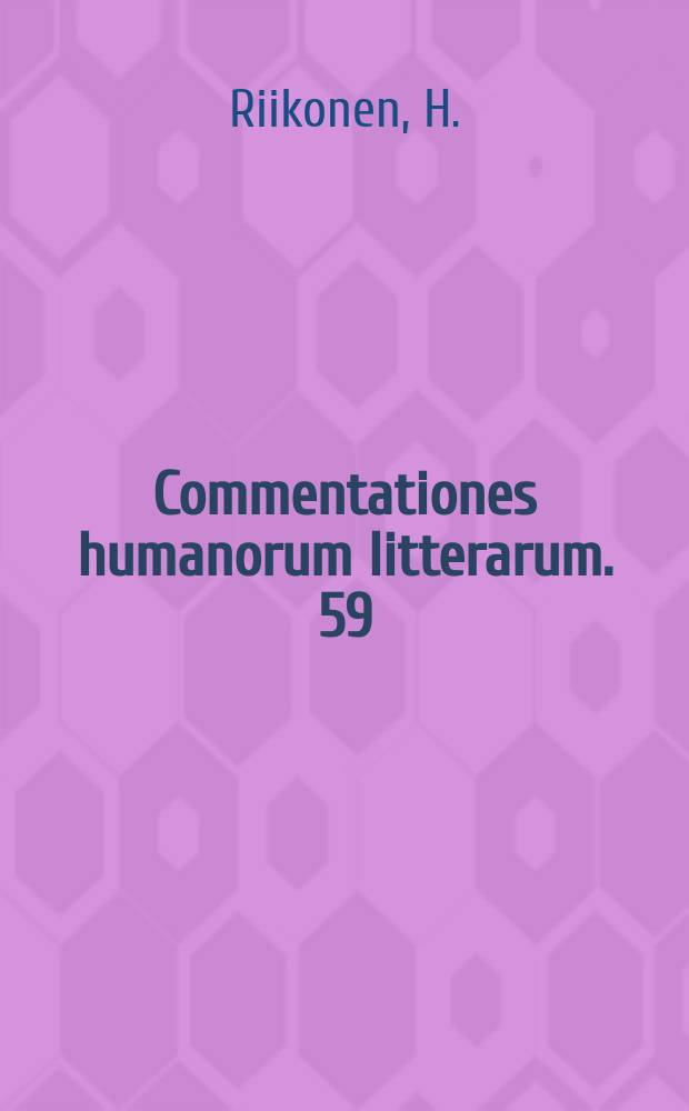 Commentationes humanorum litterarum. 59 : Die Antike im historischen Roman des 19 Jahrhunderts
