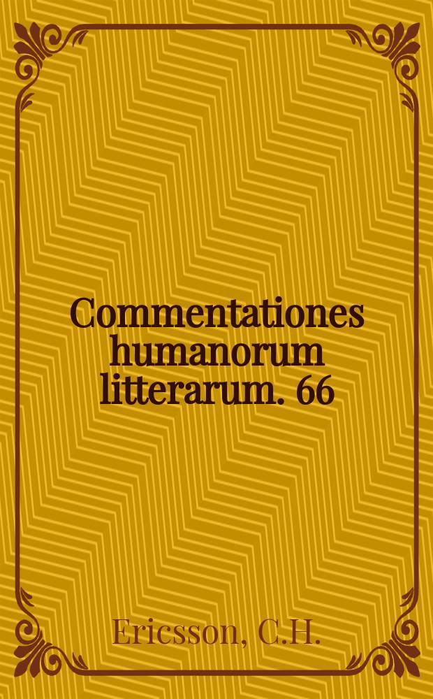 Commentationes humanorum litterarum. 66 : Roman architecture expressed in ...