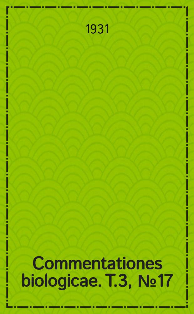 Commentationes biologicae. T.3, №17 : Arctical review of some recently published desminds