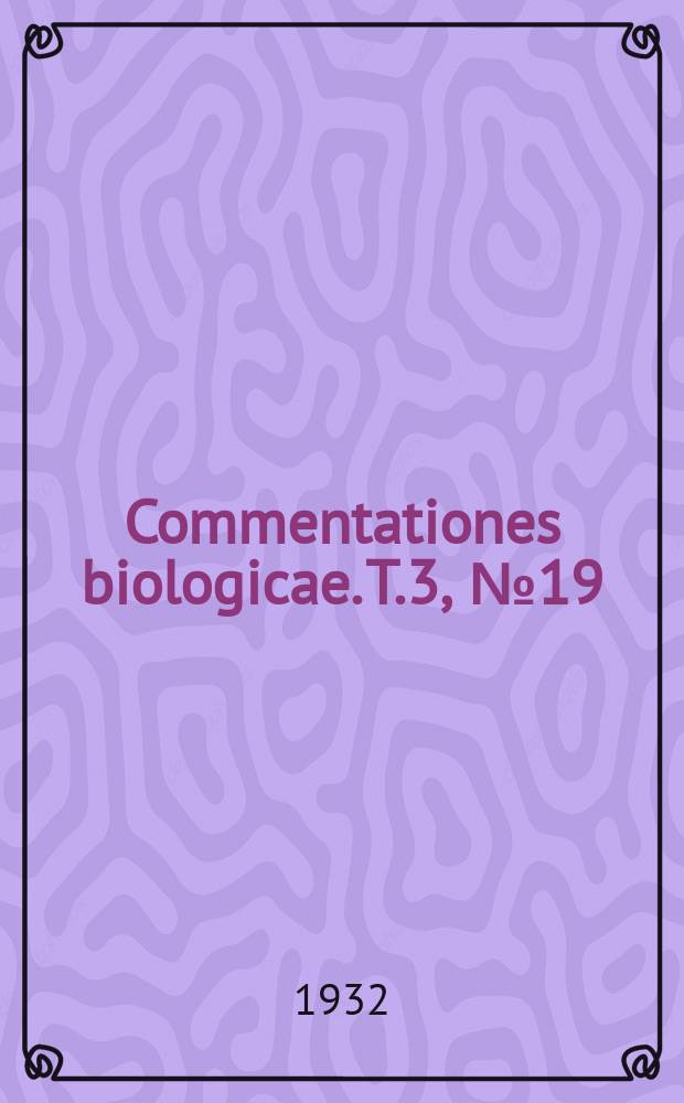 Commentationes biologicae. T.3, №19 : Inventa entomologica itineris Hispanici et Maroccani, quod a. 1926 fecerunt Harald et Håkan Lindberg