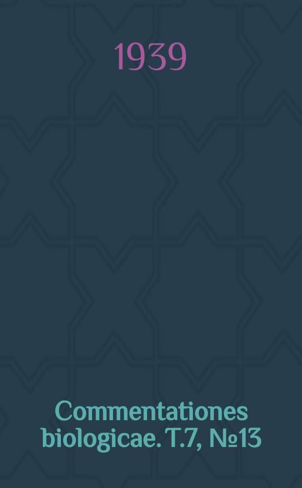 Commentationes biologicae. T.7, №13 : Algologische Notizen