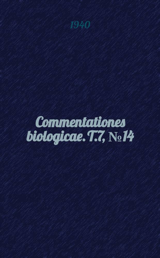 Commentationes biologicae. T.7, №14 : Inventa entomologica itineris Hispanici et Maroccani, quod a. 1926 fecerunt Harald et Håkan Lindberg