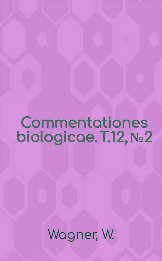 Commentationes biologicae. T.12, №2 : Beitrag zur Phylogenie und Systematik der Cicadellidae (Jassidae) Nord- und Mittel- europas