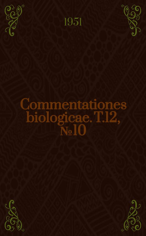 Commentationes biologicae. T.12, №10 : The group tarsatus of the genus Reduvius (Hemiptera - Reduviiae)