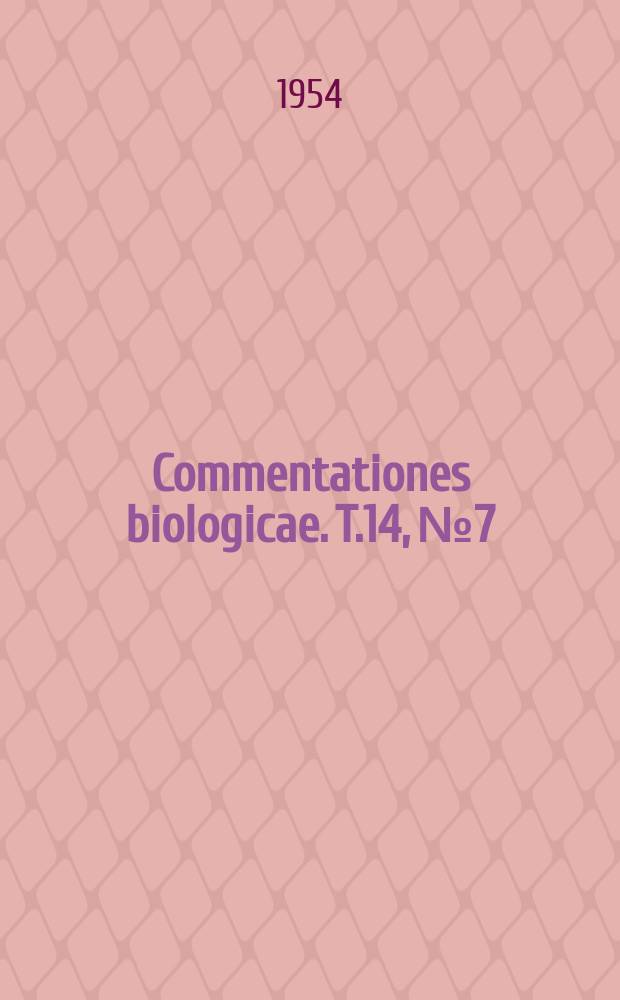Commentationes biologicae. T.14, №7 : Entomologische Ergebnisse der finnl&auml;ndische Kanaren - Expedition 1947-1951
