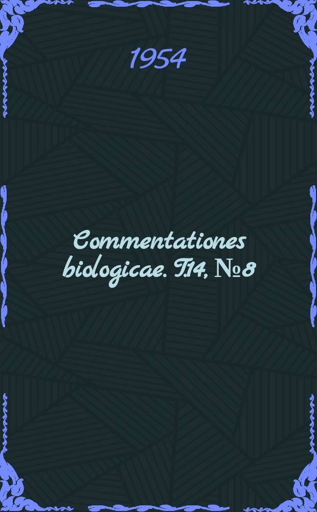 Commentationes biologicae. T.14, №8 : Entomologische Ergebnisse der finnländische Kanaren - Expedition 1947-1951