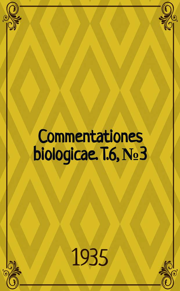 Commentationes biologicae. T.6, №3 : Iter entomologicum ad Insulas Canarienses anno 1931 a Richard Frey et Ragnar Storå factum