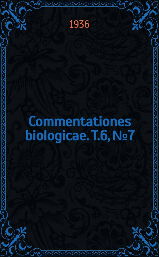 Commentationes biologicae. T.6, №7 : Iter entomologicum ad Insulas Canarienses anno 1931 a Richard Frey et Ragnar Storå factum