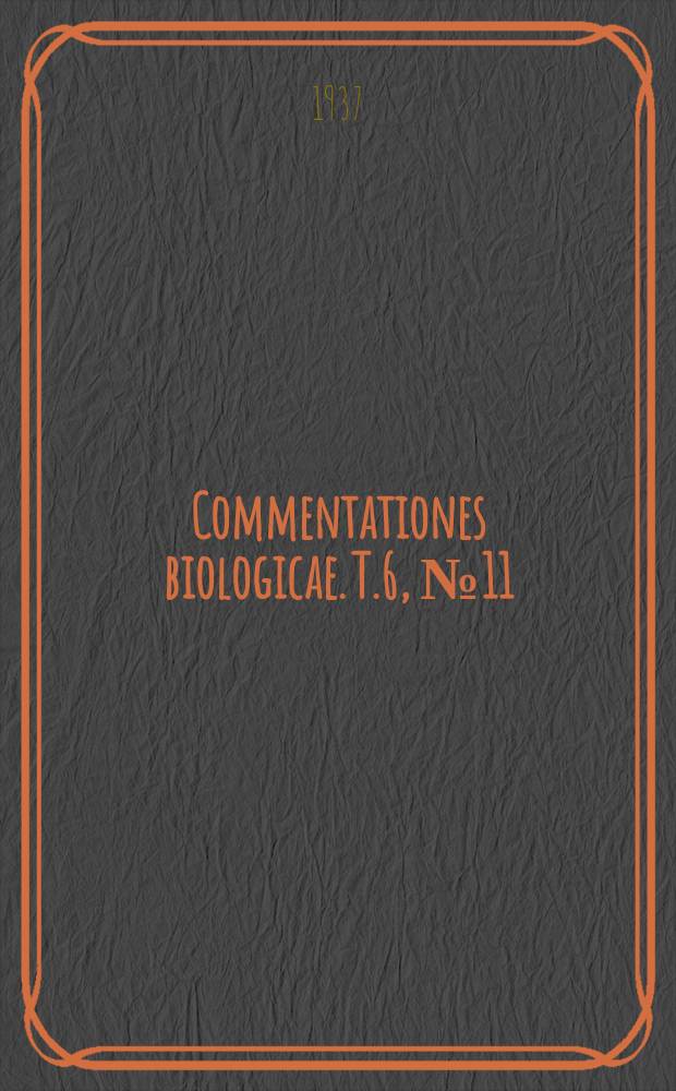 Commentationes biologicae. T.6, №11 : Iter entomologicum ad Insulas Canarienses anno 1931 a Richard Frey et Ragnar Storå factum