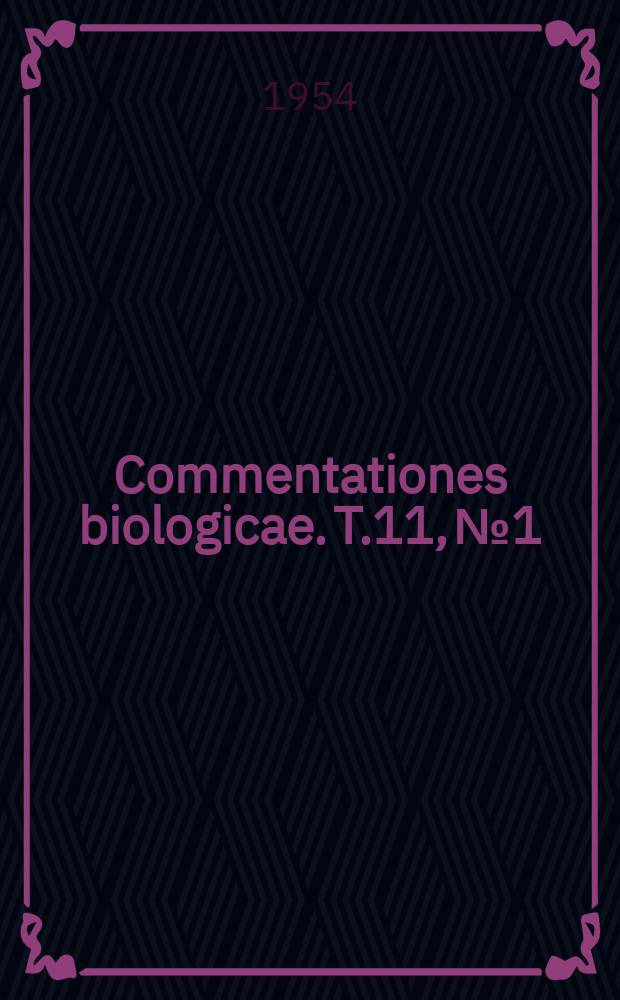 Commentationes biologicae. T.11, №1 : Die Phänologie in Finnland 1750-1950