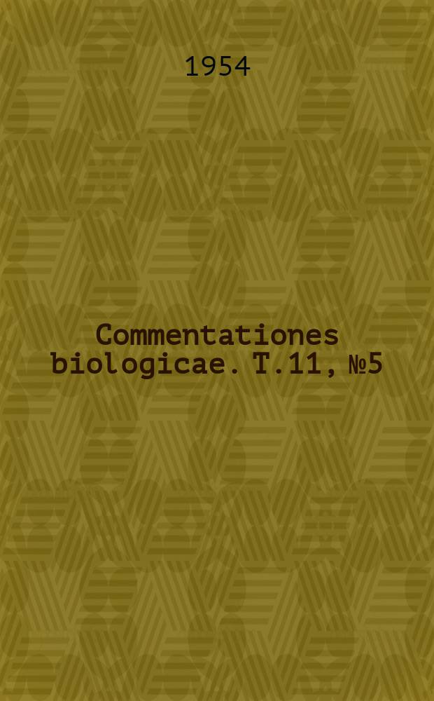 Commentationes biologicae. T.11, №5 : Statistische und vergleichende Daten über die Ankunft einiger Zvoegel in Finnland in den Jahren 1921-45