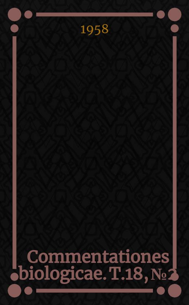 Commentationes biologicae. T.18, №2 : The decrease of the Corncrake (Crex crex)