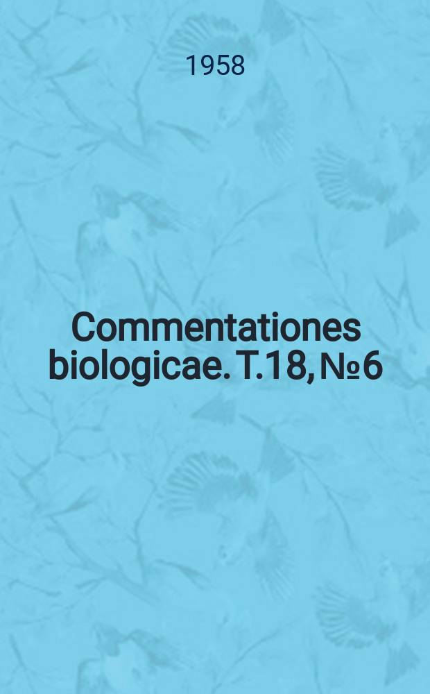 Commentationes biologicae. T.18, №6 : Entomological results of the Finnish expedition to the Canary Islands 1947-1951