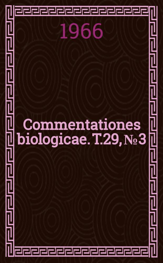 Commentationes biologicae. T.29, №3 : Neue Fransenflüglerarten aus der Unterordnung Iubulifera von den Kanarischen Inseln (Ins., Thysanoptera)
