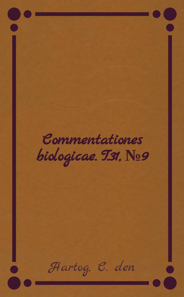 Commentationes biologicae. T.31, №9 : Some aspects of brackisch - water biology