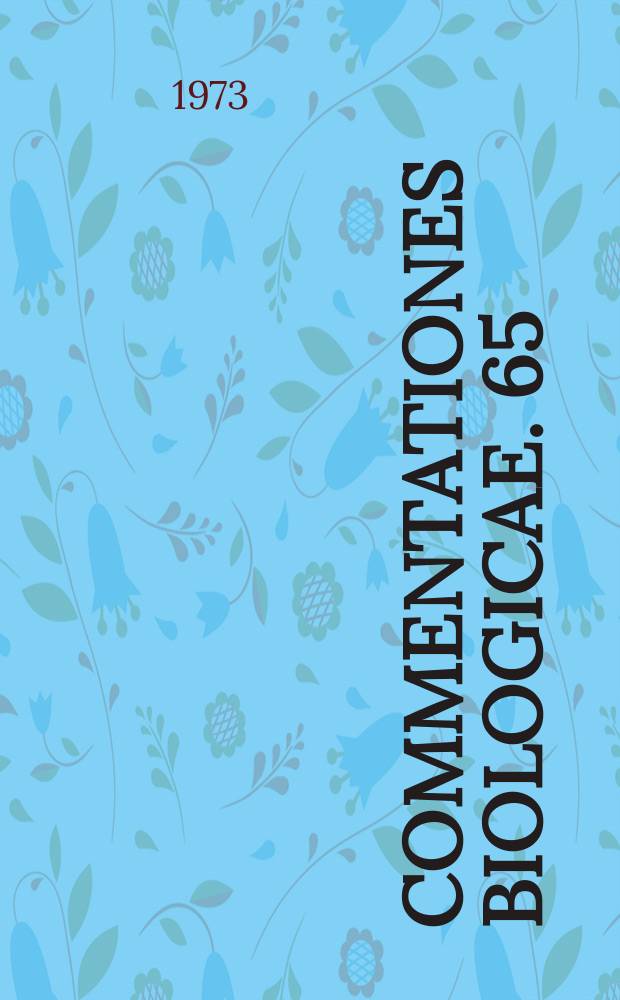 Commentationes biologicae. 65 : Transberingian relationship of Usrus arctos