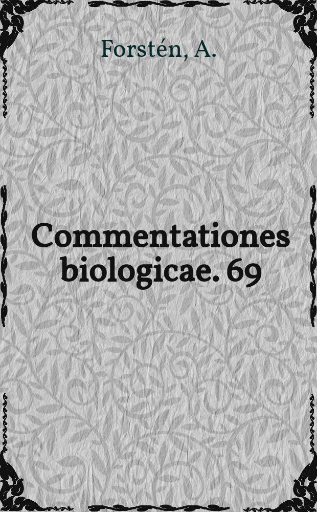 Commentationes biologicae. 69 : Evolutionary canges in the metapodias of ...