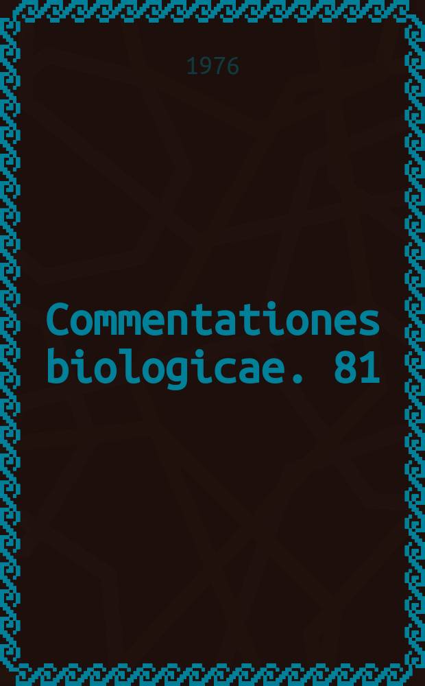 Commentationes biologicae. 81 : Psyllids (Psylloidea, Homoptera)