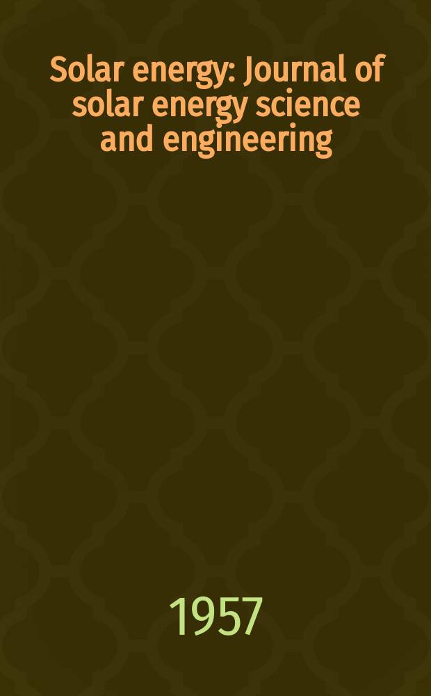 Solar energy : Journal of solar energy science and engineering