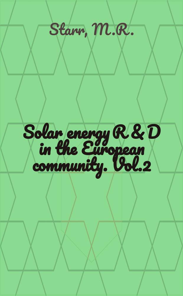 Solar energy R & D in the European community. Vol.2 : Photovoltaic power for ...