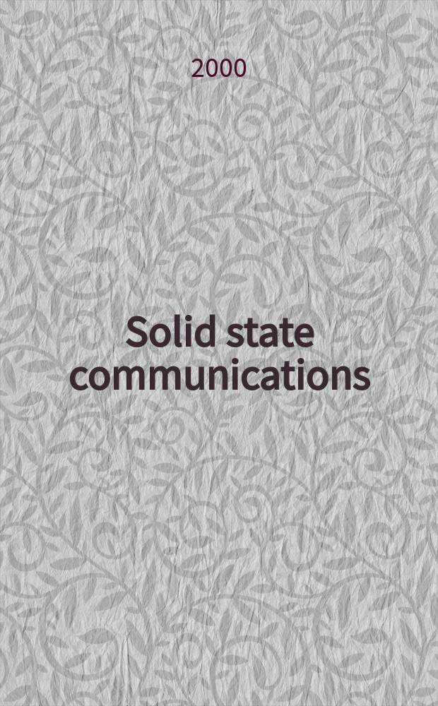 Solid state communications : An international journal. Vol.113, №1