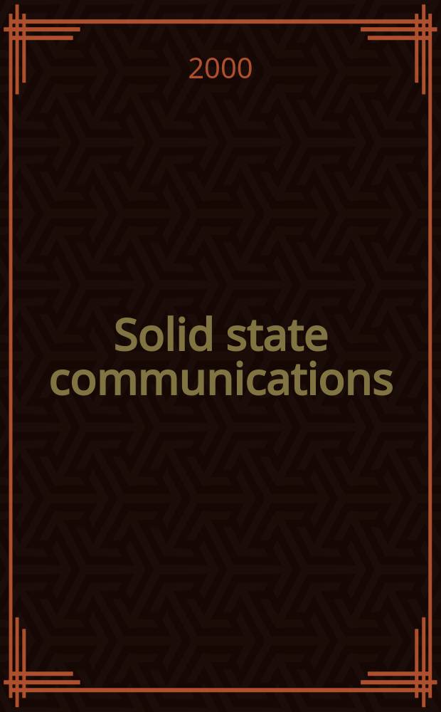 Solid state communications : An international journal. Vol.113, №3