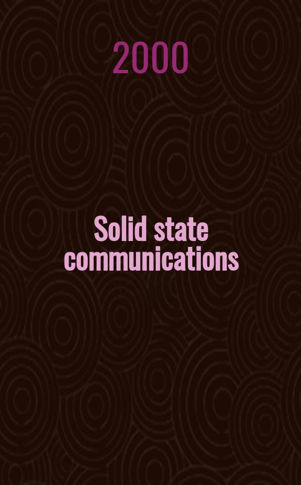Solid state communications : An international journal. Vol.113, №10