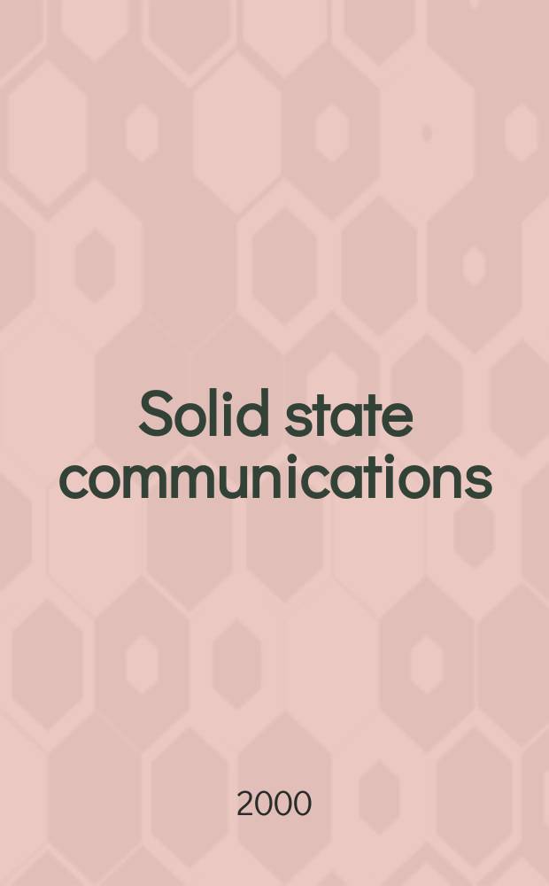 Solid state communications : An international journal. Vol.113, №2