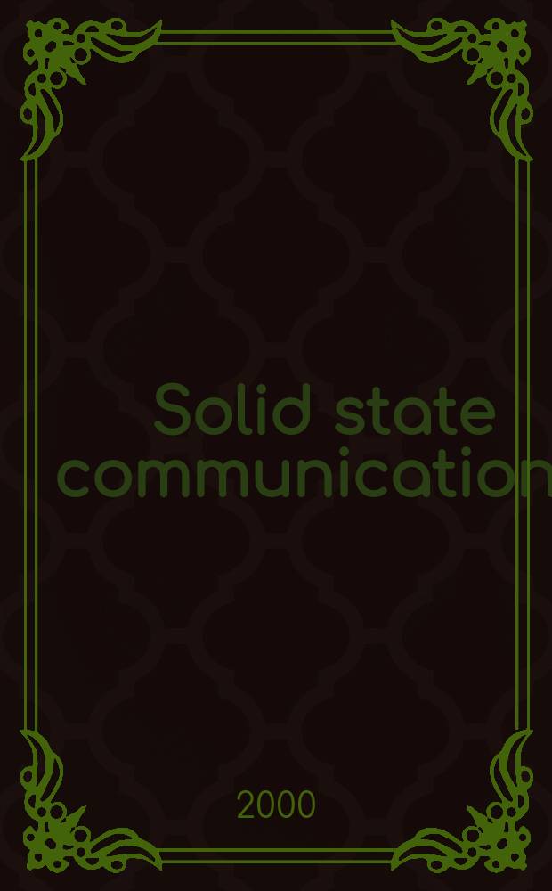 Solid state communications : An international journal. Vol.115, №6
