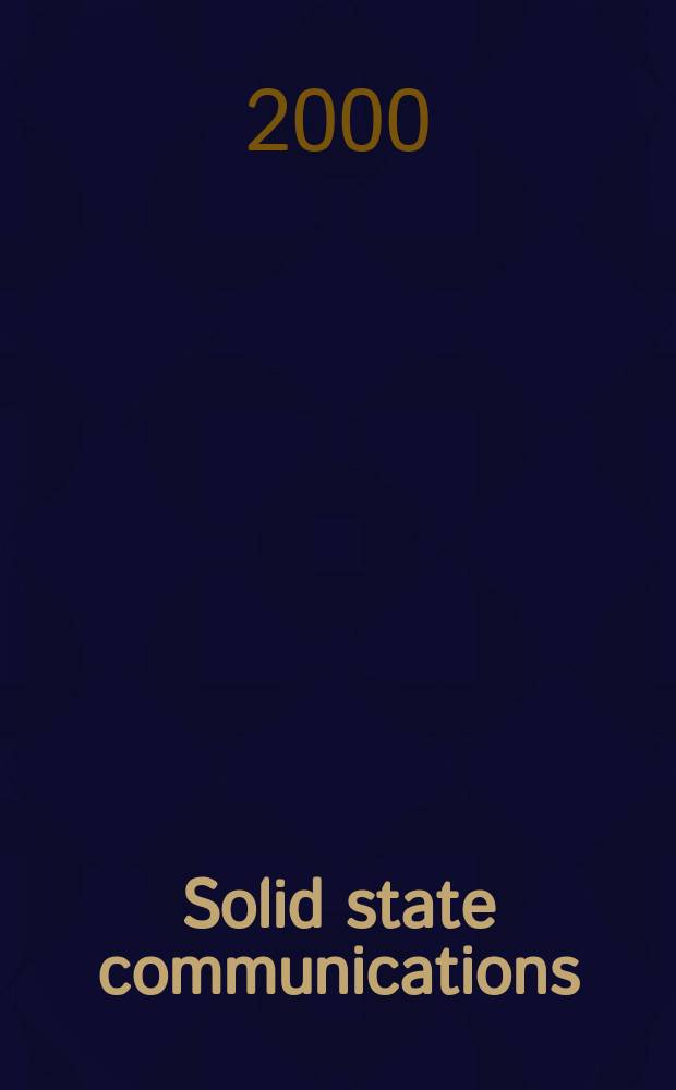 Solid state communications : An international journal. Vol.115, №11