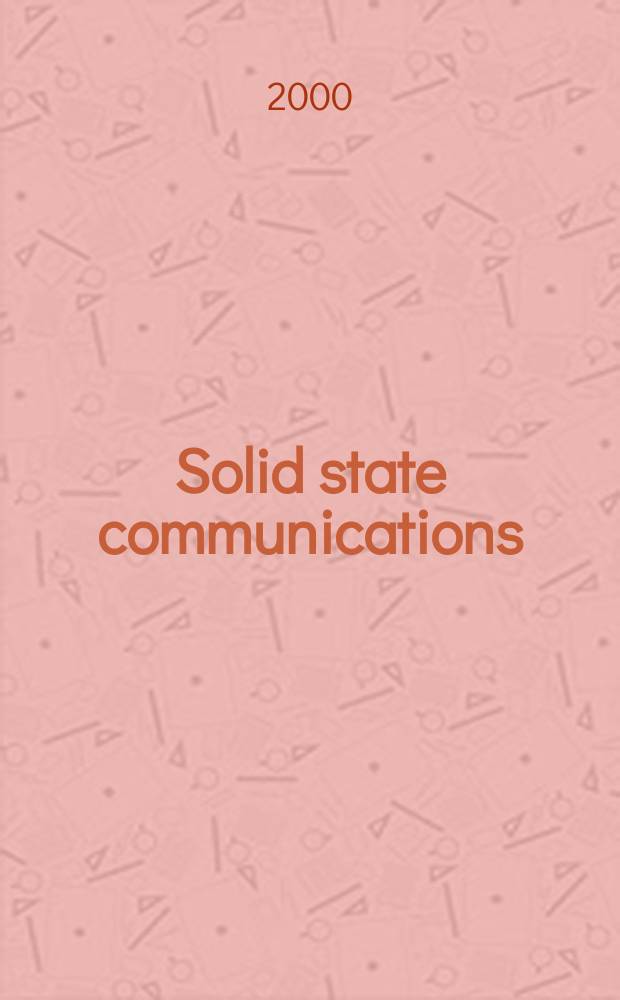Solid state communications : An international journal. Vol.116, №1
