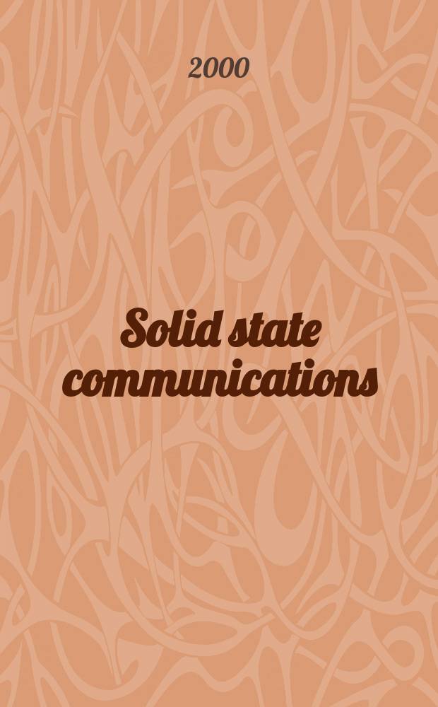 Solid state communications : An international journal. Vol.114, №2