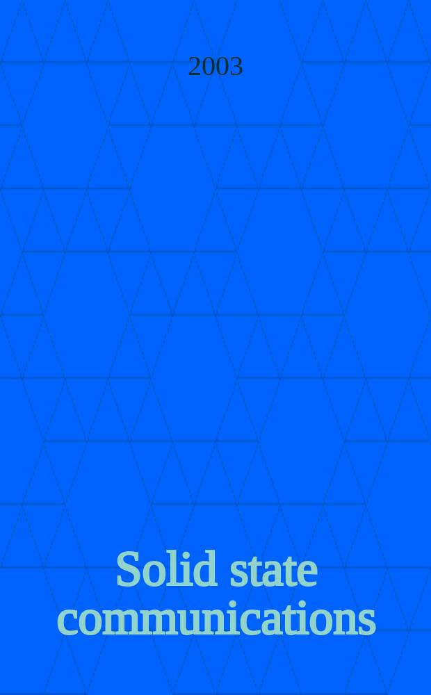 Solid state communications : An international journal. Vol.125, №5