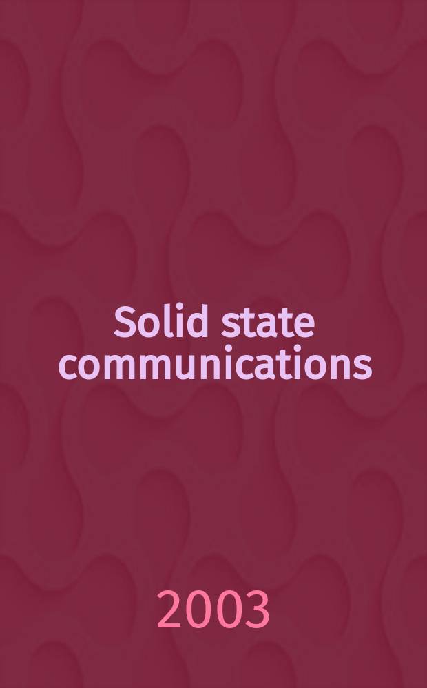 Solid state communications : An international journal. Vol.128, №9