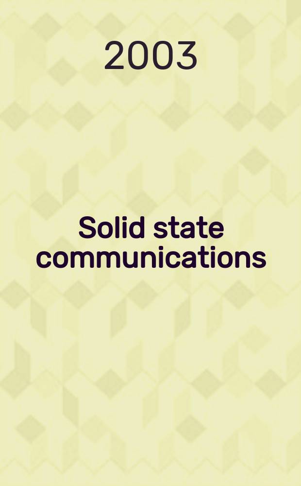 Solid state communications : An international journal. Vol.128, №11