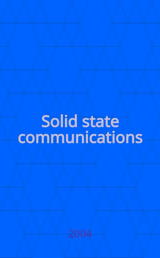 Solid state communications : An international journal. Vol.129, №8