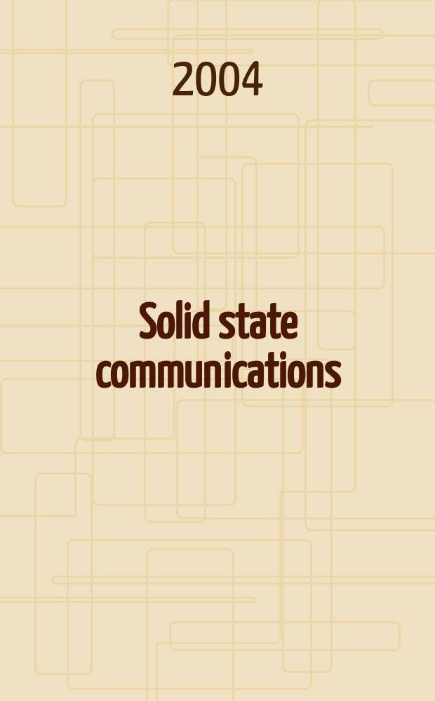 Solid state communications : An international journal. Vol.131, №6