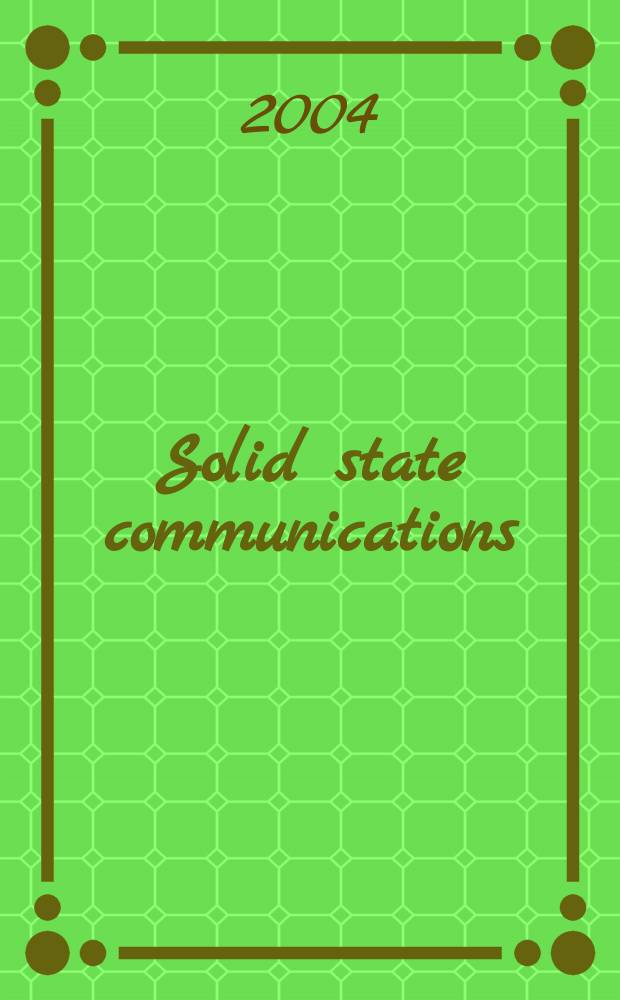 Solid state communications : An international journal. Vol.131, №7