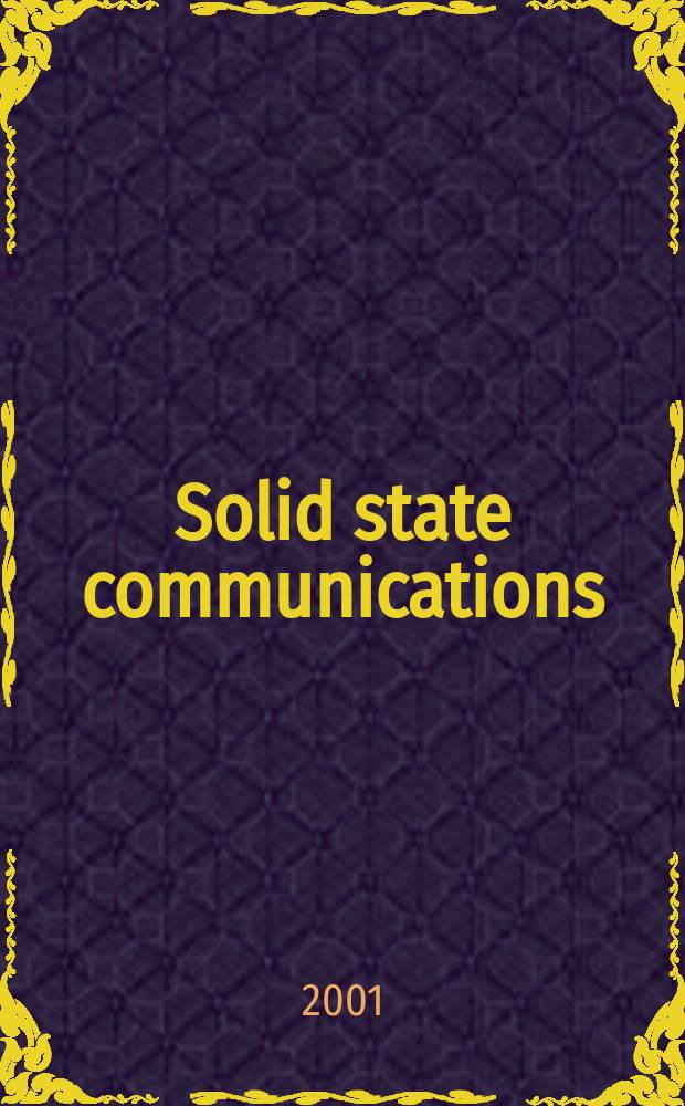 Solid state communications : An international journal. Vol.117, №5