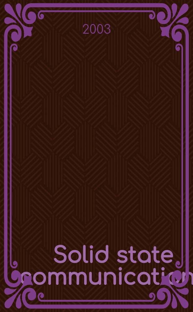 Solid state communications : An international journal. Vol.126, №3