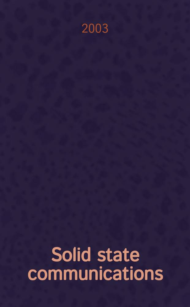 Solid state communications : An international journal. Vol.128, №12
