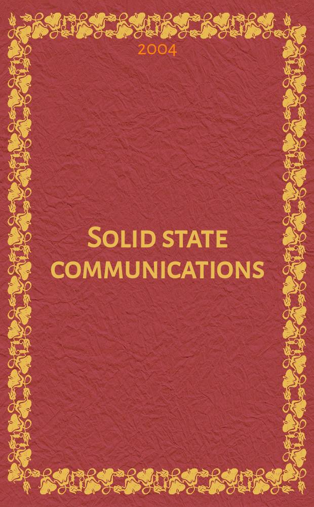 Solid state communications : An international journal. Vol.130, №8