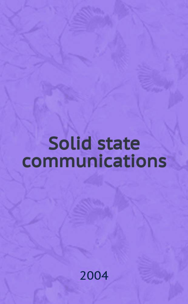 Solid state communications : An international journal. Vol.131, №4